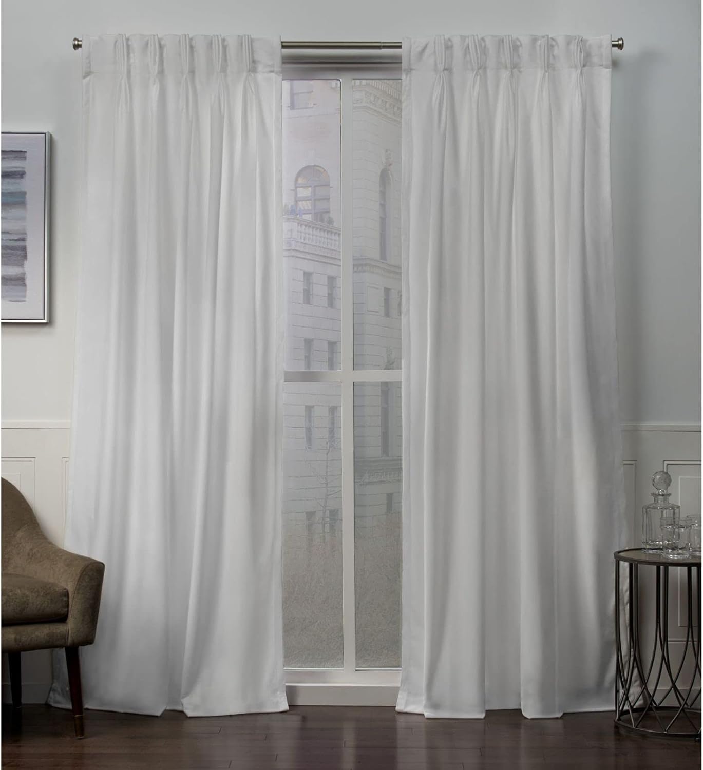 Exсluѕіvе Dіѕсоunt 50% Prісе Exclusive Home Curtains Velvet Pinch Pleat Curtain Panel, 52x108, Winter White, 2 Panels