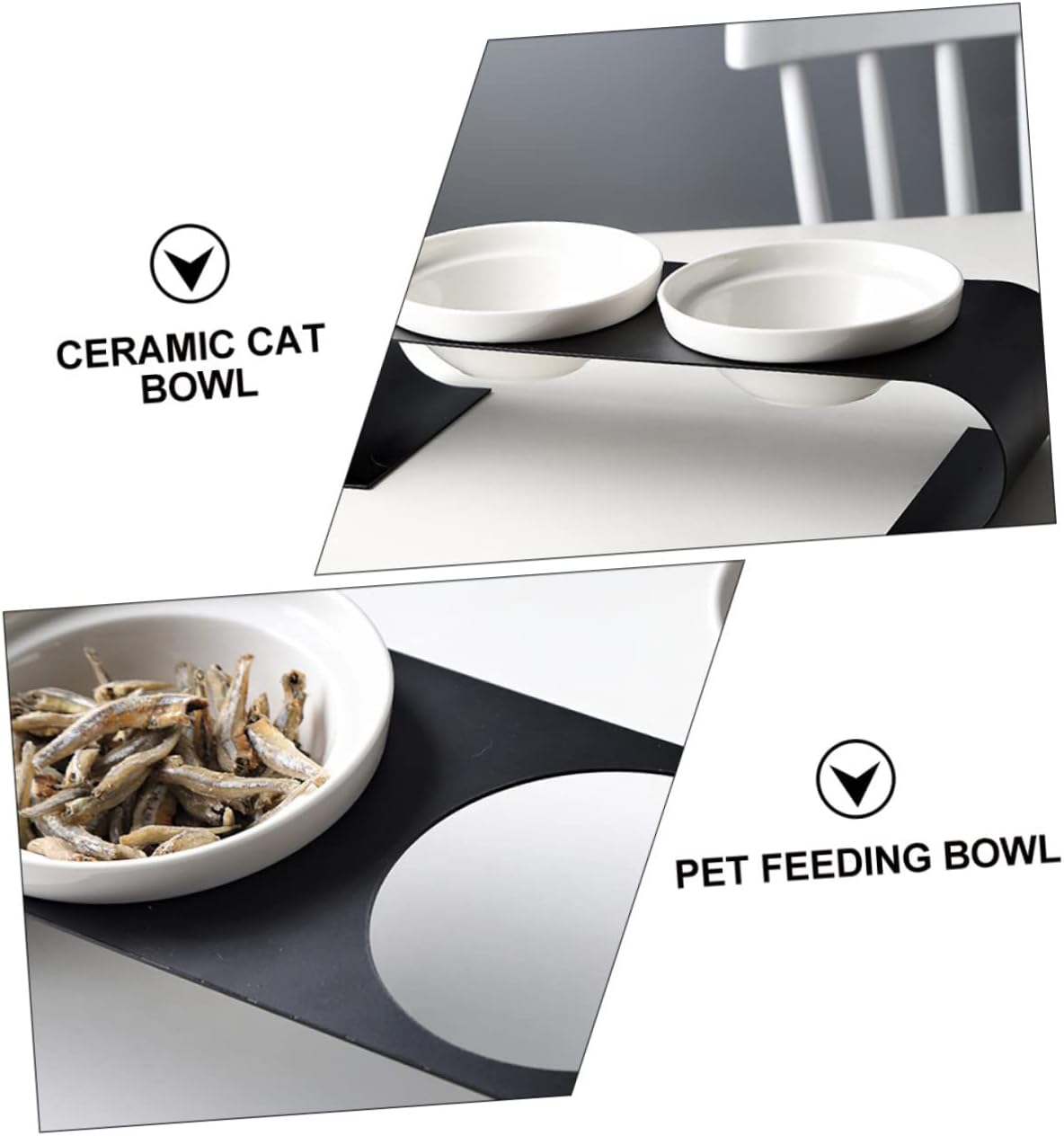 YARNOW 1pc Ceramic Cat Bowl Iron Bracket Elevated Dual Pet Feeder for Cats and Dogs Food and Water Bowls -Grade