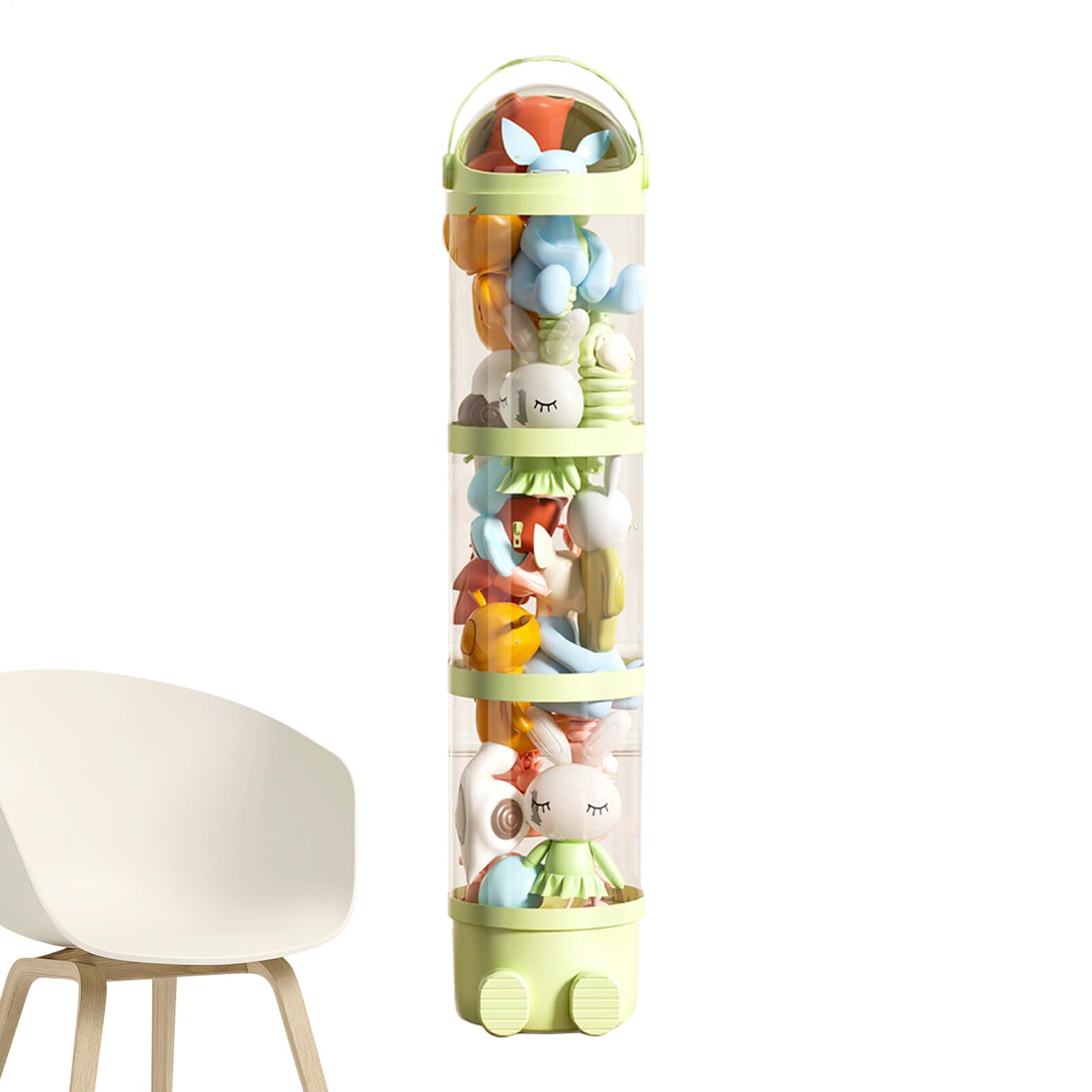 Tubo De Almacenamiento Para Peluches, Tubo De Almacenamiento Vertical De 162 Cm Para Juguetes, Contenedor Transparente Con 4 Niveles Exhibidor De Muñecas, Organizador Compacto Para Guarderías Y Cuarto