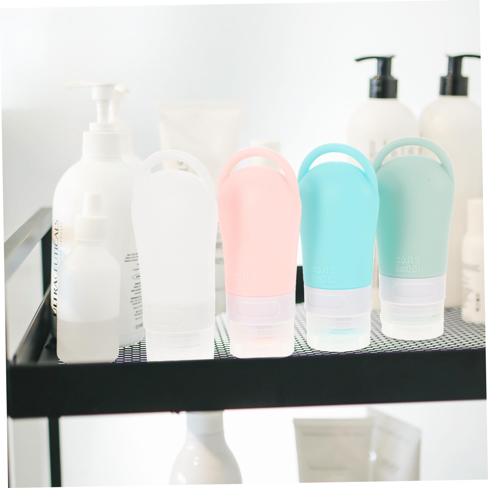 FOMIYES 12piezas Botellas De Silicona Reutilizables Para Viaje De Contenedores De Cosméticos Portátiles Diseño Prueba De Fugas Para Viajes Cortos y Almacenamiento De Líquidos