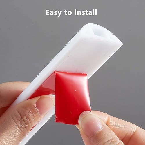 Miniatura 4 de Bloque plegable para baño, tapón de agua, tira de sellado para umbral de ducha, barrera de ducha de silicona autoadhesiva (39 pulgadas)