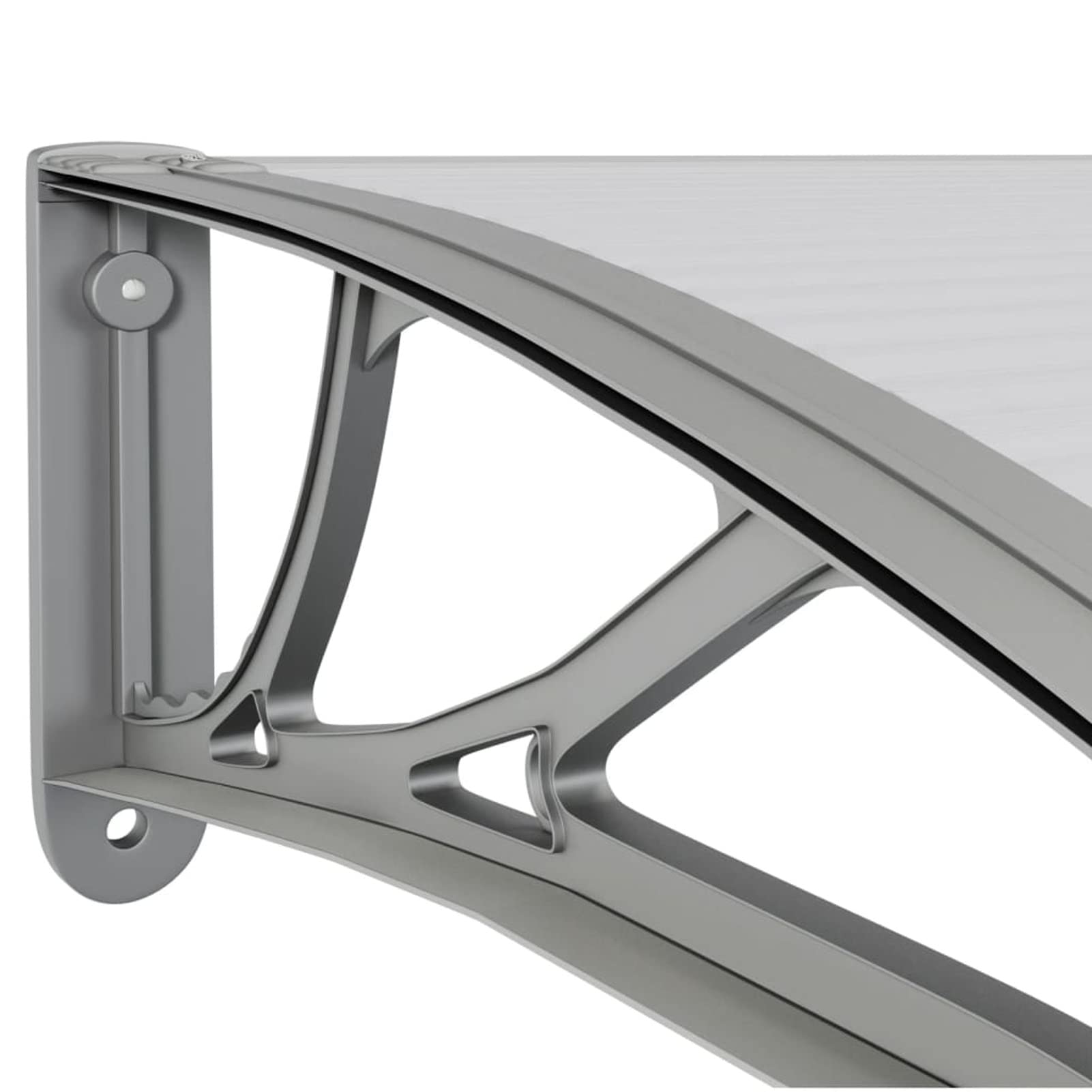 Marquesina de Puerta policarbonato Gris 300x100 cm Tejadillo Proteccion Lluvia Ventana Toldo para Puertas