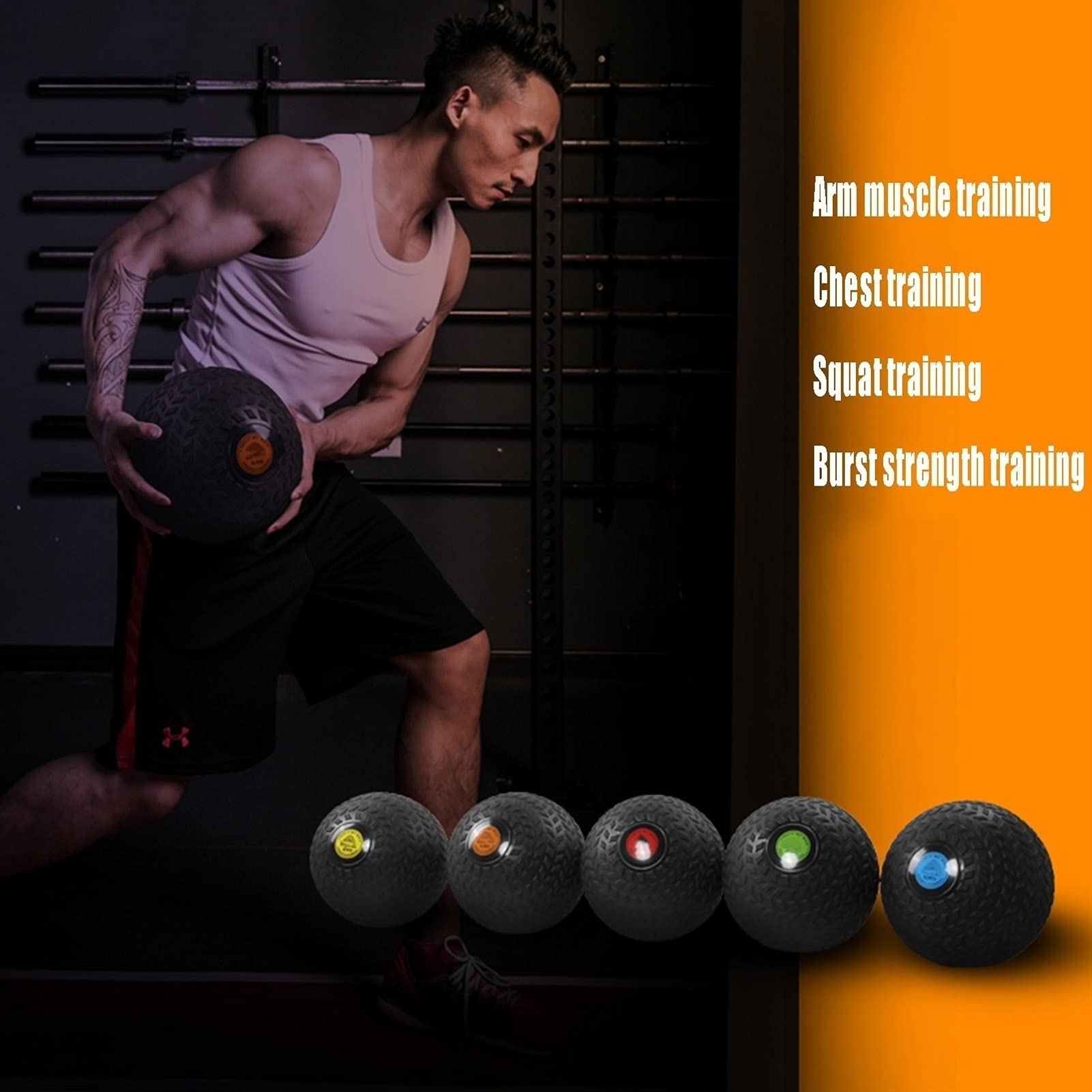 Palle mediche Medicine Ball Slam Ball, Una Palla Fitness con Superficie Ruvida, Utilizzata per Esercizi Fisici, Aerobica Cross-Training (Size : 10kg/22lb)