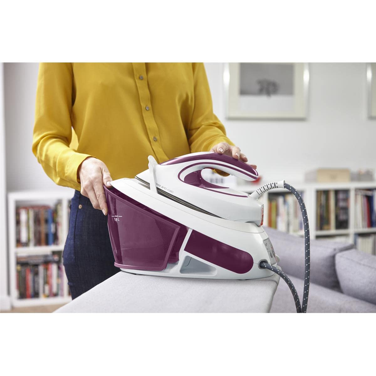 Tefal Express Anti-Calc SV8054 Dampfb?gelstation 2800 W 1,8 l Duriliumsohle Violett - Wei? (SV8054)