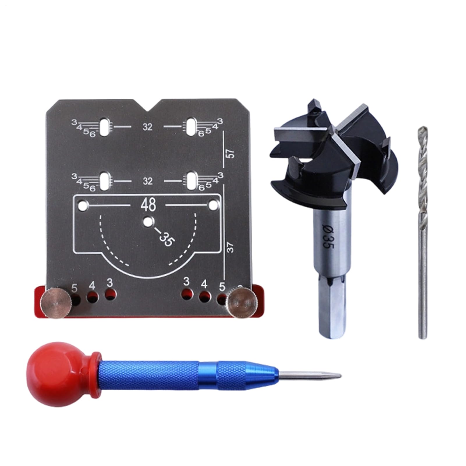 Accessoire pour le perçage de charnières et gabarit d'installation de porte de meuble