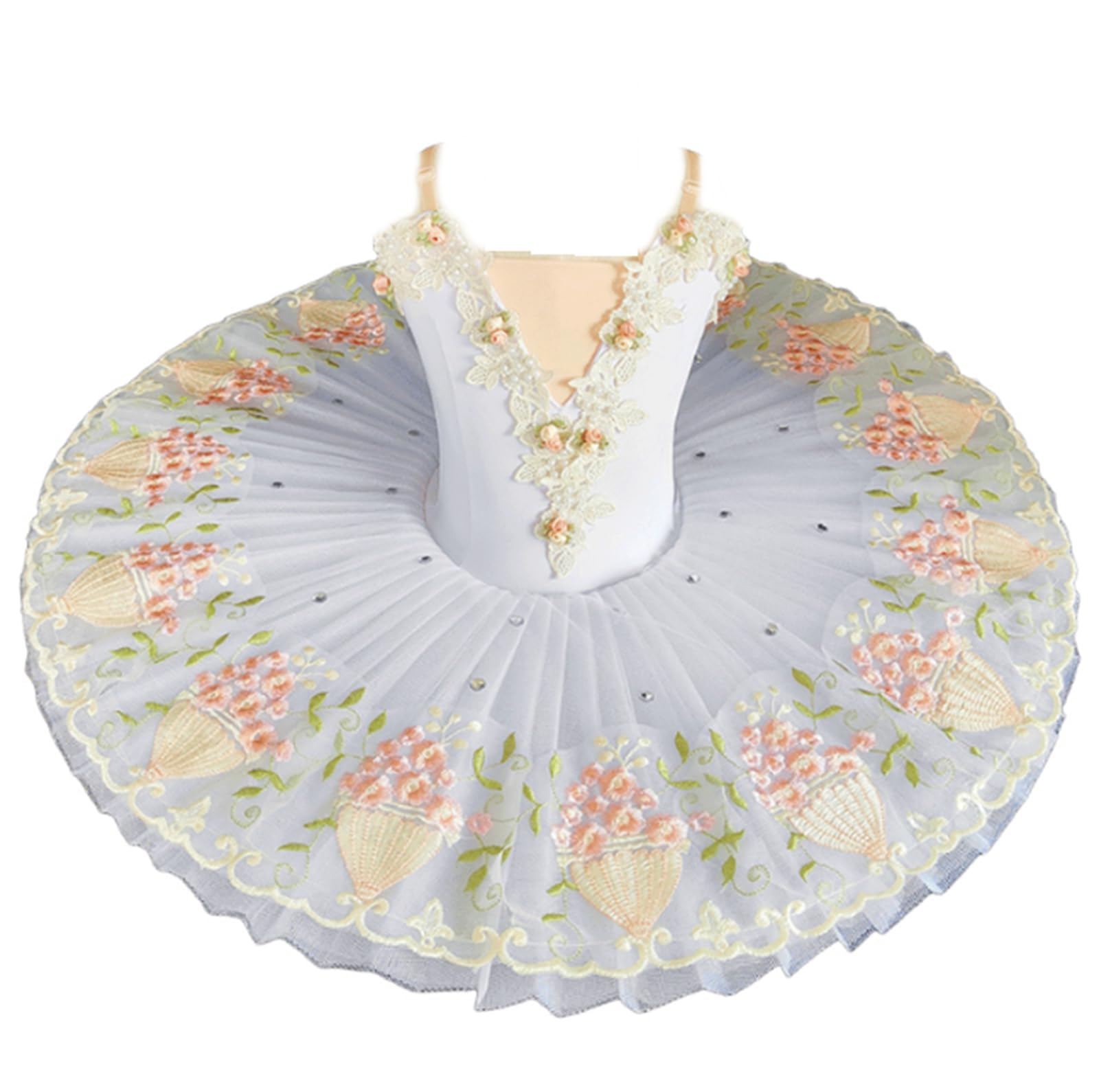 Tutú de panqueque Bordado para niñas tutú de Ballet Profesional para niñas Adultas Vestido de Fiesta de Bailarina de Baile
