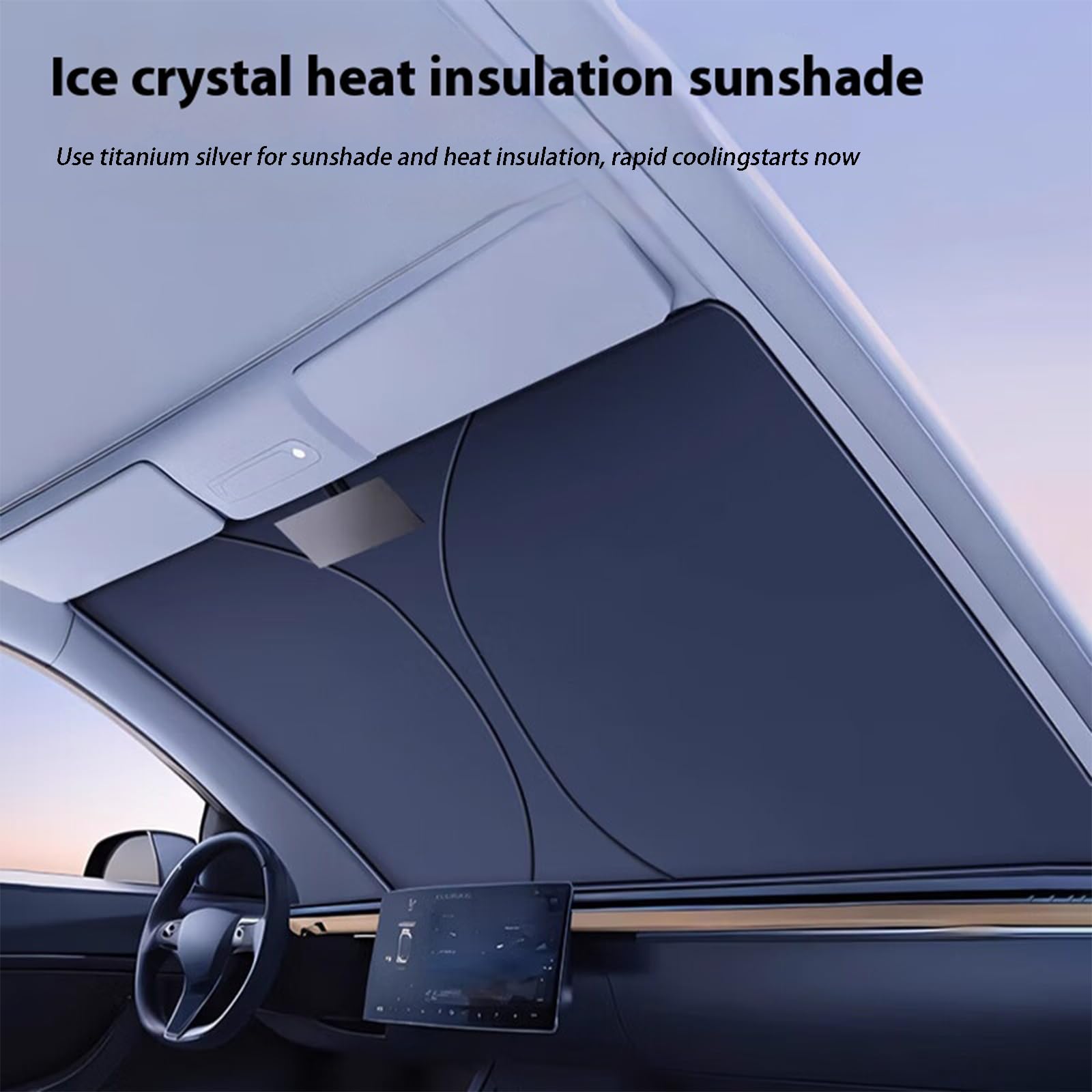 Satol Parasole Parabrezza Auto 145x85 Cm - Protezione UV E Blocco Calore, Pieghevole Con Superficie Riflettente Per Auto E SUV - 2