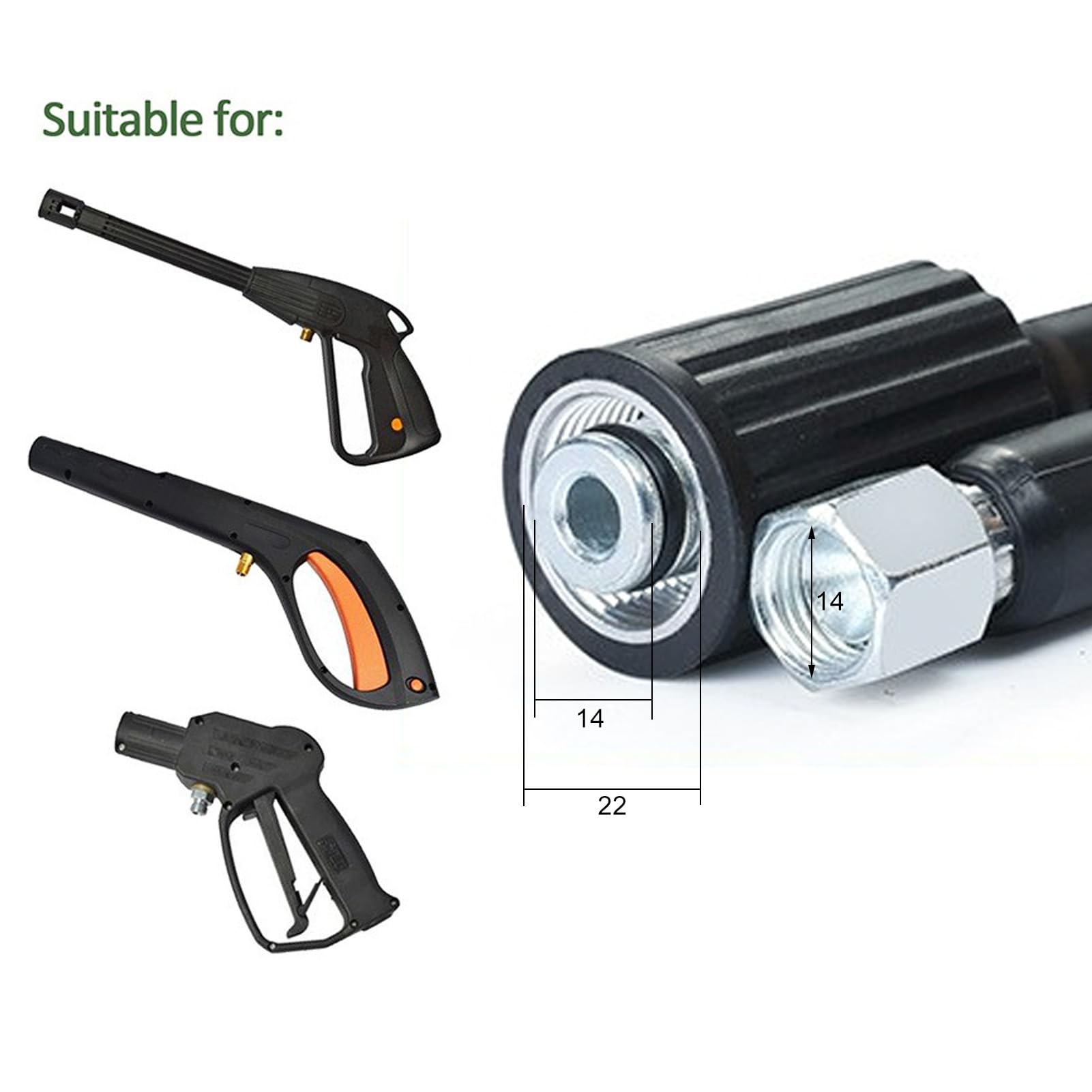 Generic Tubo per Idropulitrice Durevole, Universale, Adatto Pulizia Efficiente per Auto, Cortili, 50 Piedi (20M)