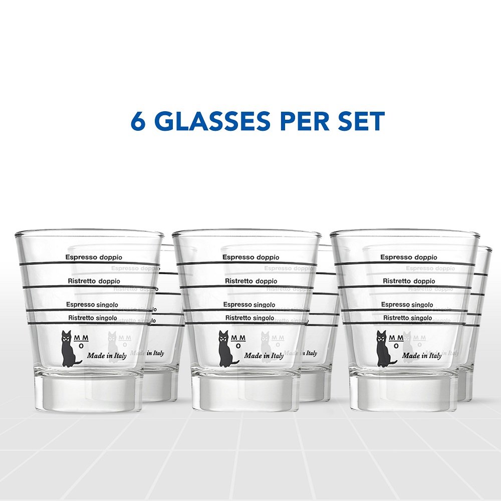 LaGondola Bundle -Macchina Caffe' Espresso Cromata Pontevecchio Export e set 6 Simpatiche Tazzine Bicchieri in Vetro Made In Italy