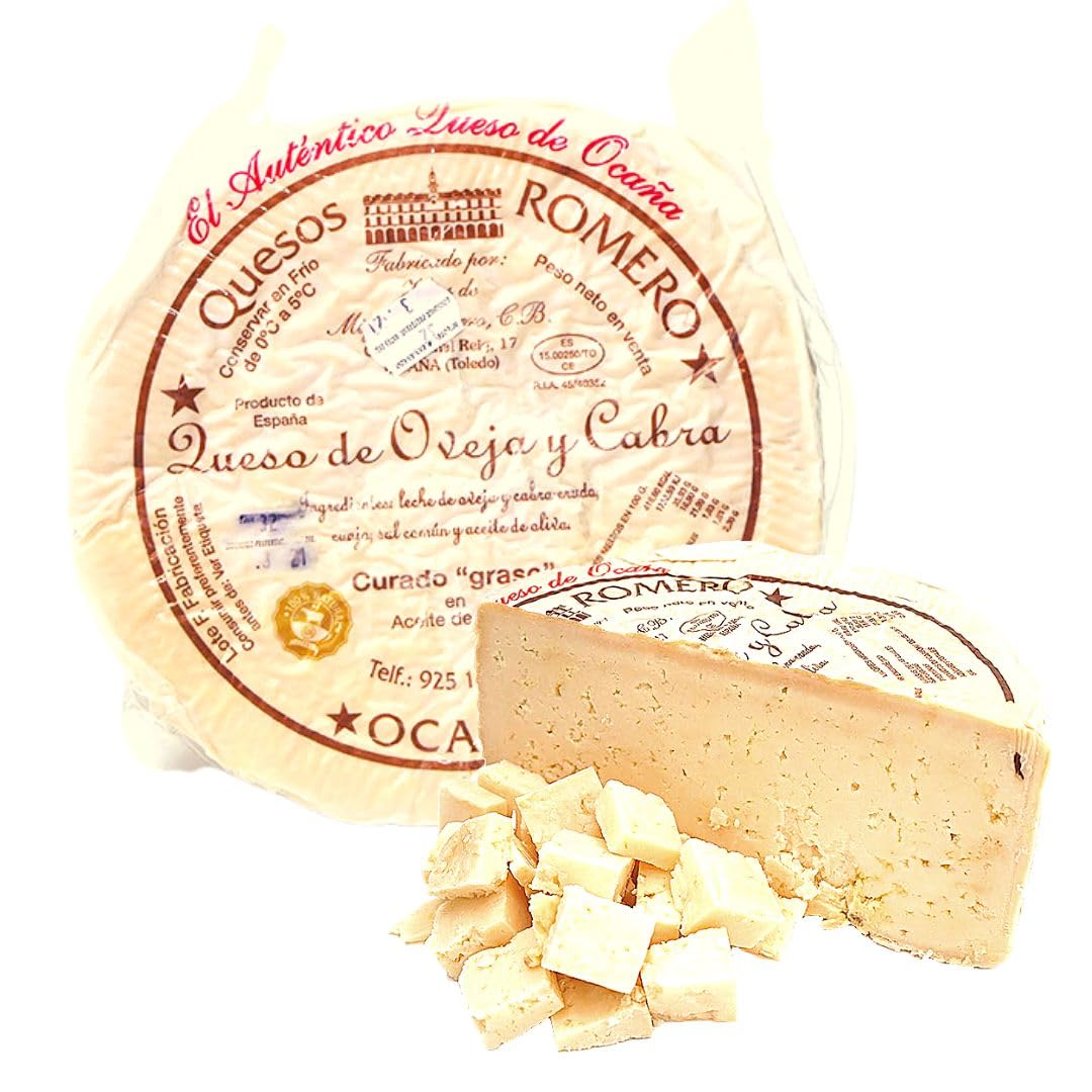 QUESO DE OVEJA Y CABRA CURADO ROMERO OCAÑA - MITAD -