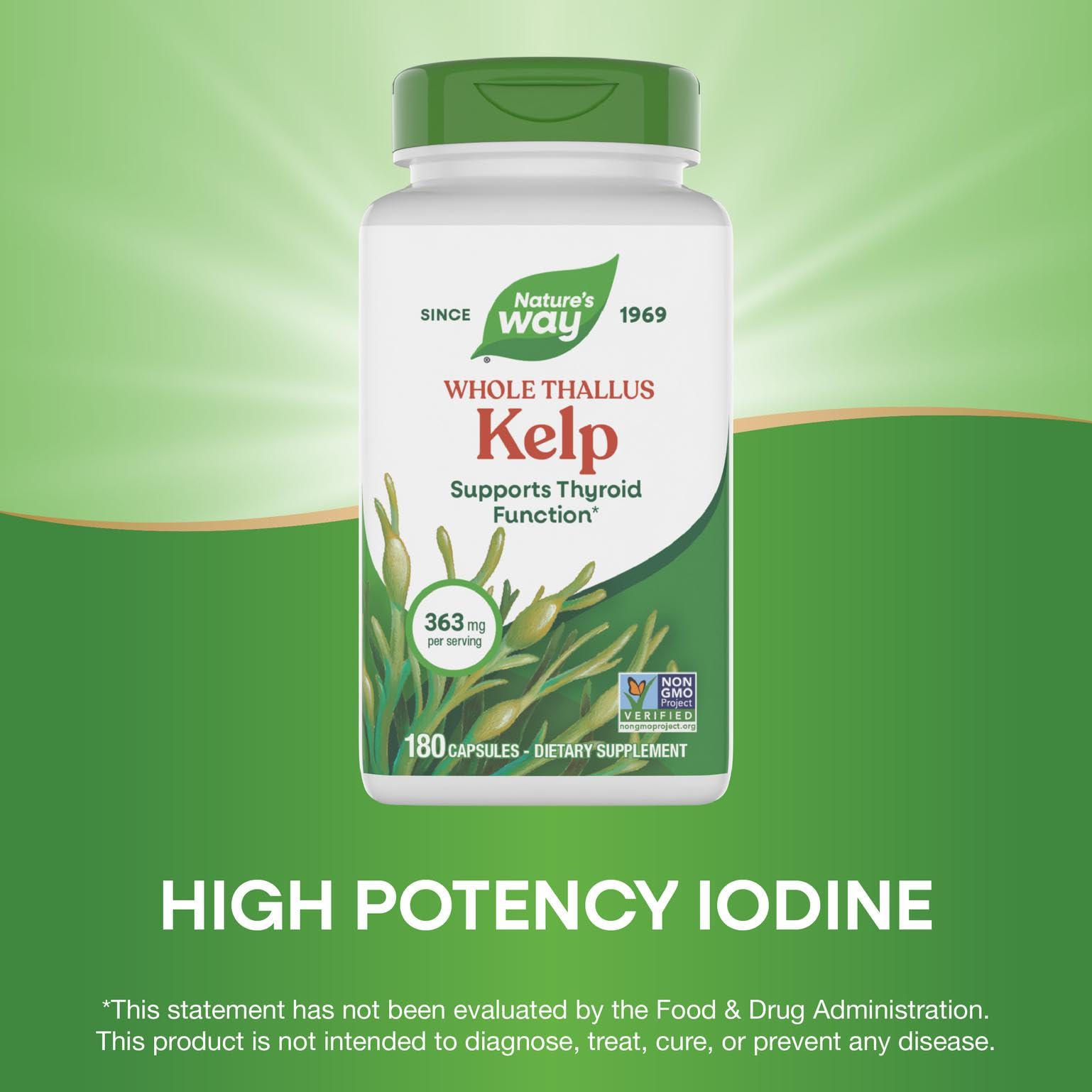 Nature's Way Kelp 600 mg - 180 Veg Capsules