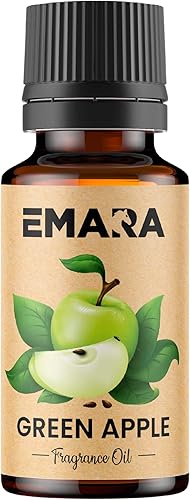 EMARA Aceite esencial de manzana verde afrutada natural para difusores, cuidado de la piel, aceite de fragancia de aromaterapia, grado terapéutico