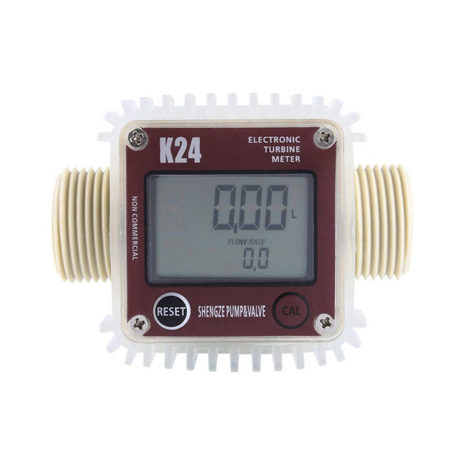 Ultrasonic Flow Meter, 1pc K24 Digital Oil Fuel Meter, Gauge for Chemicals Liquid Water Ultrasonic Hot in Industrial Commercial(Red Horizontal)