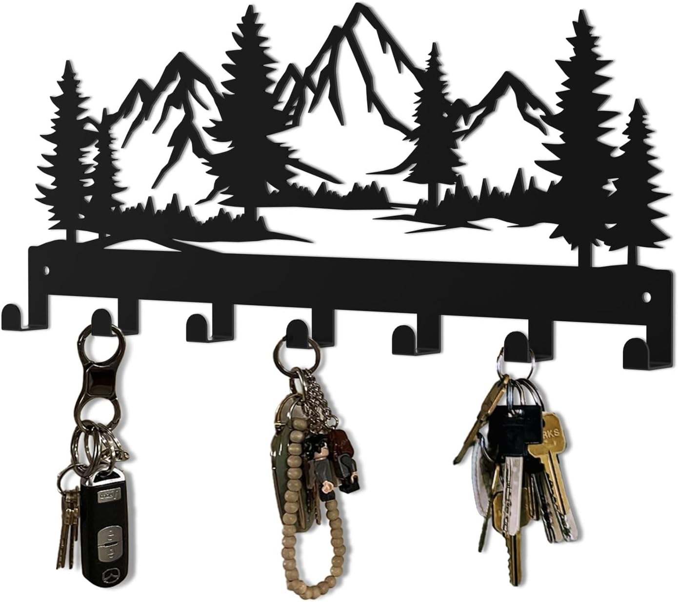 Amazon.com: Hounahha Key Holder Wall Mounted Key Hooks, Black Metal Key ...
