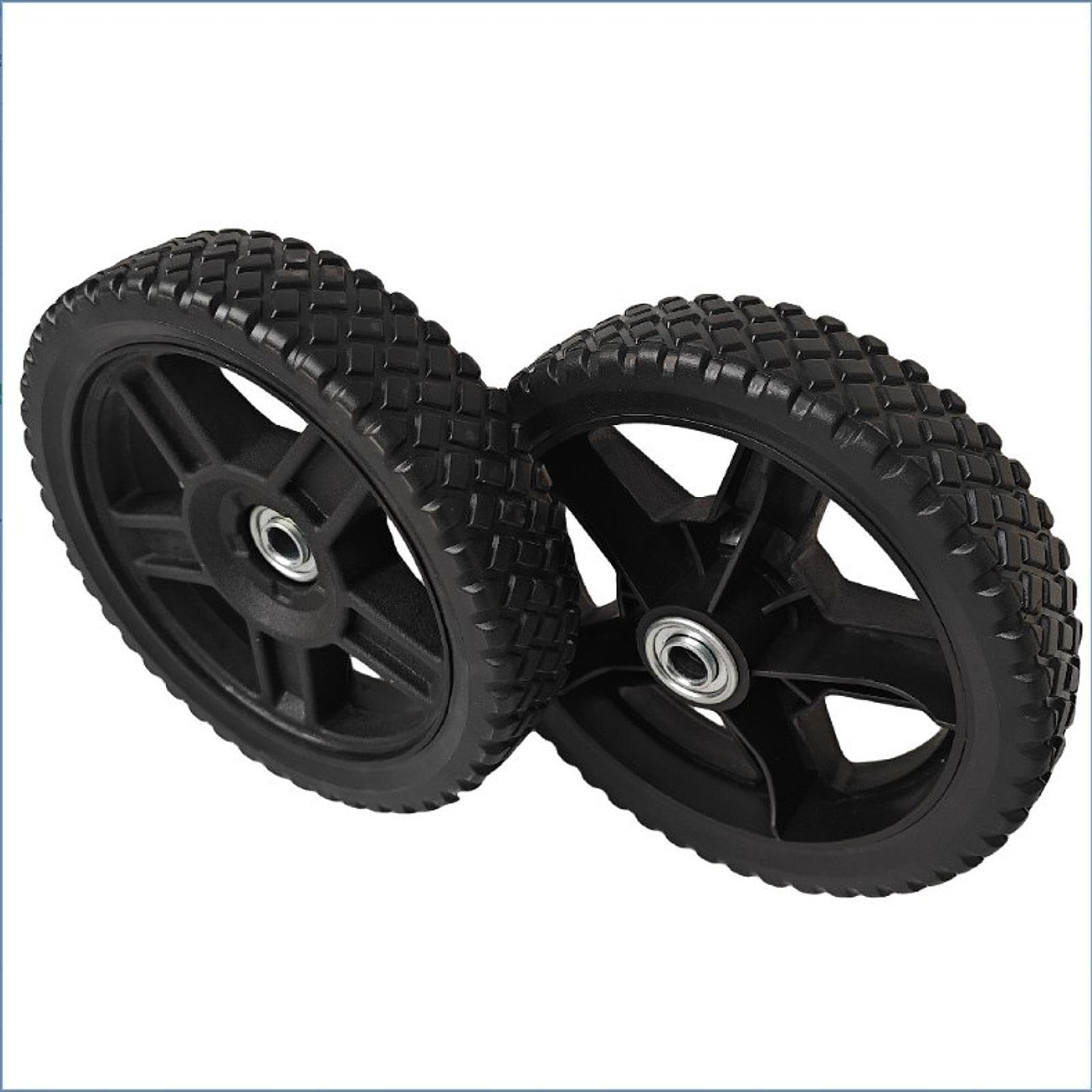 2 Piezas Ruedas Cortacésped Push con Accesorios para Carretillas Generadores y Compresores Absorción de Impactos Material PP Adecuado para Taller, 12inch 30.5x4.5cm