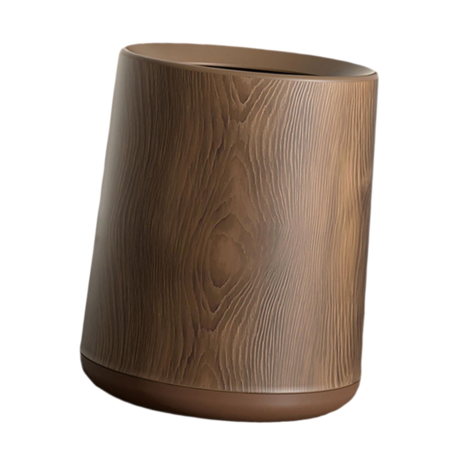 Contenedor de basura moderno con base y acabados de madera 8