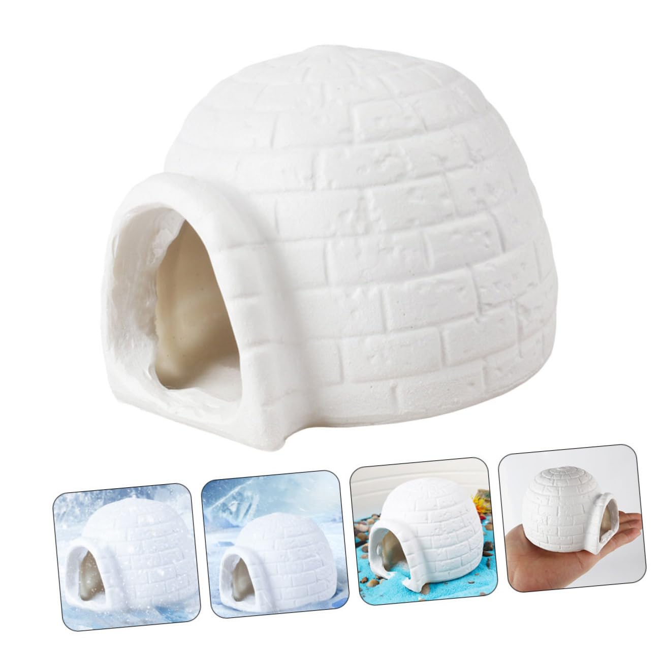 ibasenice Simulated Ice House Statue Plastic Igloo Model Christmas Figurines Home Decor