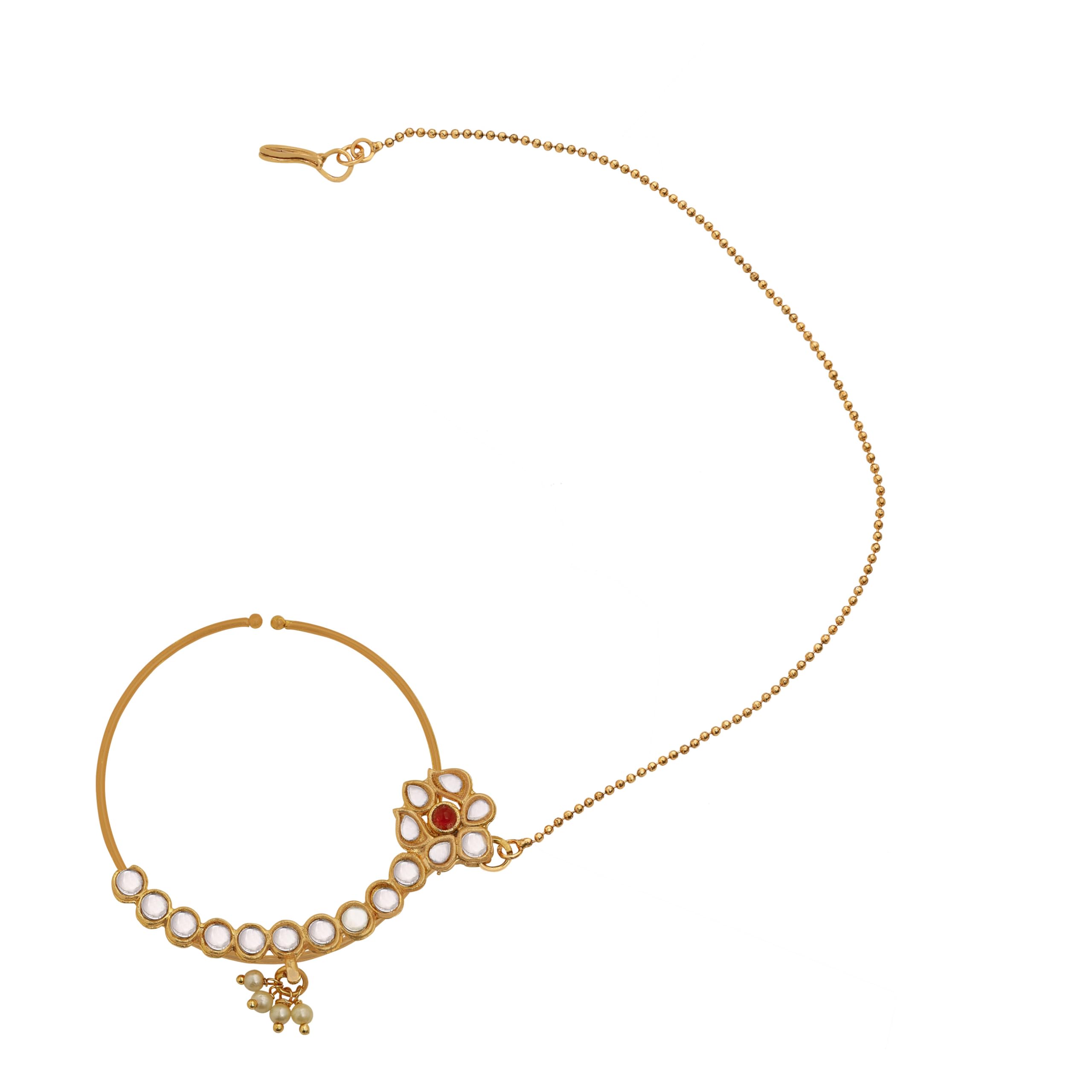 Wedding Collection, set girocollo da sposa placcato oro con pietra Kundan e Meena, per donne e ragazze, in metallo, senza pietre preziose