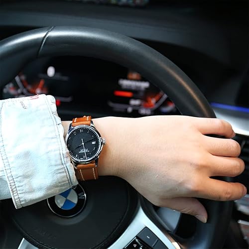 Miniatura 7 de REZERO Correa de reloj de cuero genuino hecha a mano, cuero curtido vegetal, correas de reloj enceradas con aceite de repuesto de 0.709 in, 0.748