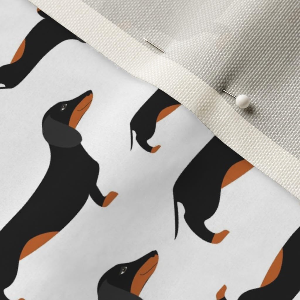 Spoonflower Fabric - Black Dachshunds Dog Dachshund German Pet Puppy Wiener Retro Printed on Cotton Poplin Fabric by The Yard - Sewing Shirting Quilting Dresses Apparel Crafts
