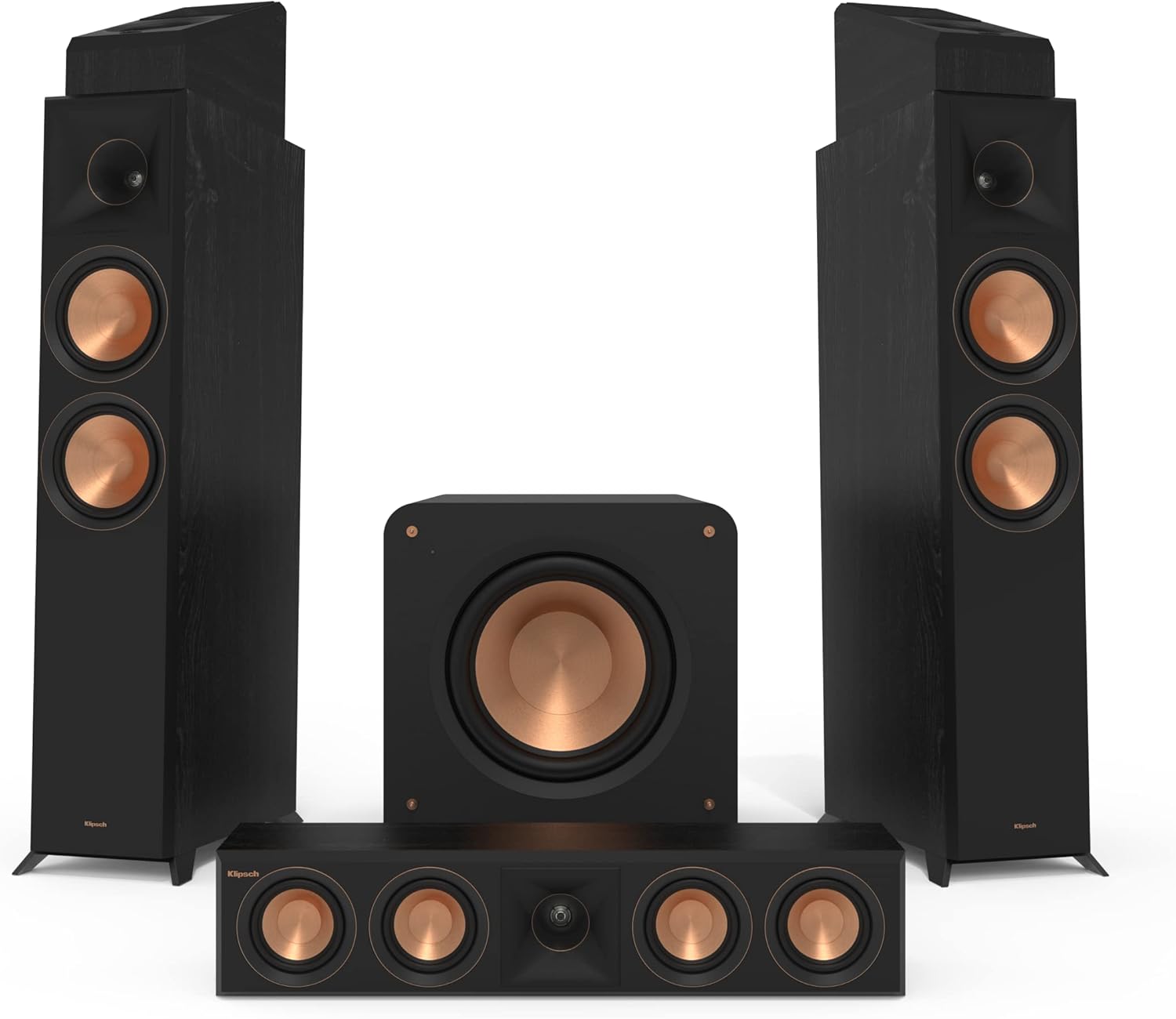 Klipsch 5.1 Ebony System - Model RP-6000F II, RP-404C II, RP-500SA II, RP-1200SW