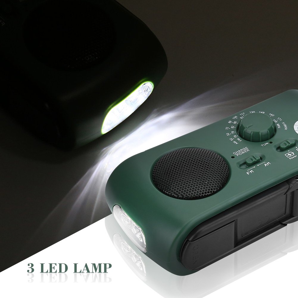 Radio Solaire,Radio Multibanda Solar Dinamo,Radio Portable Solaire,Solaire Main Manivelle Wind Up Radio LED Lampe De Poche,Portable Cam d'urgence Énergie Solaire Mo Am/FM Radio avec LED
