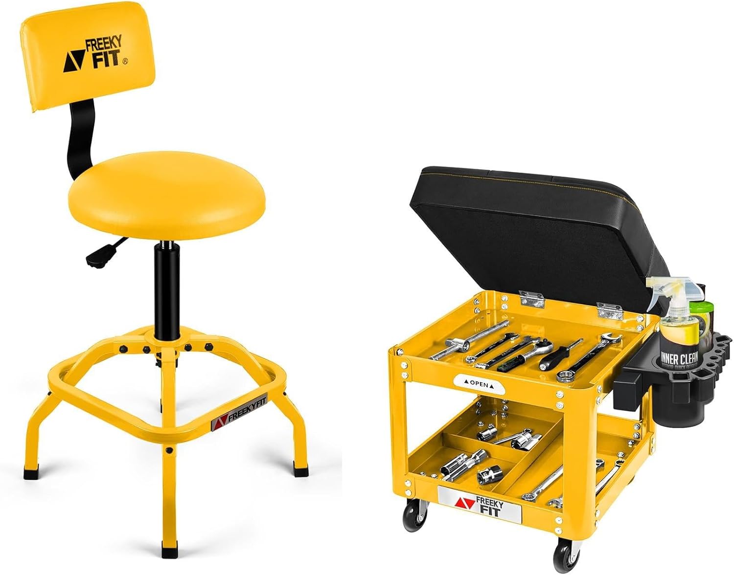 Bundle-Yellow Shop Stools for Workshop