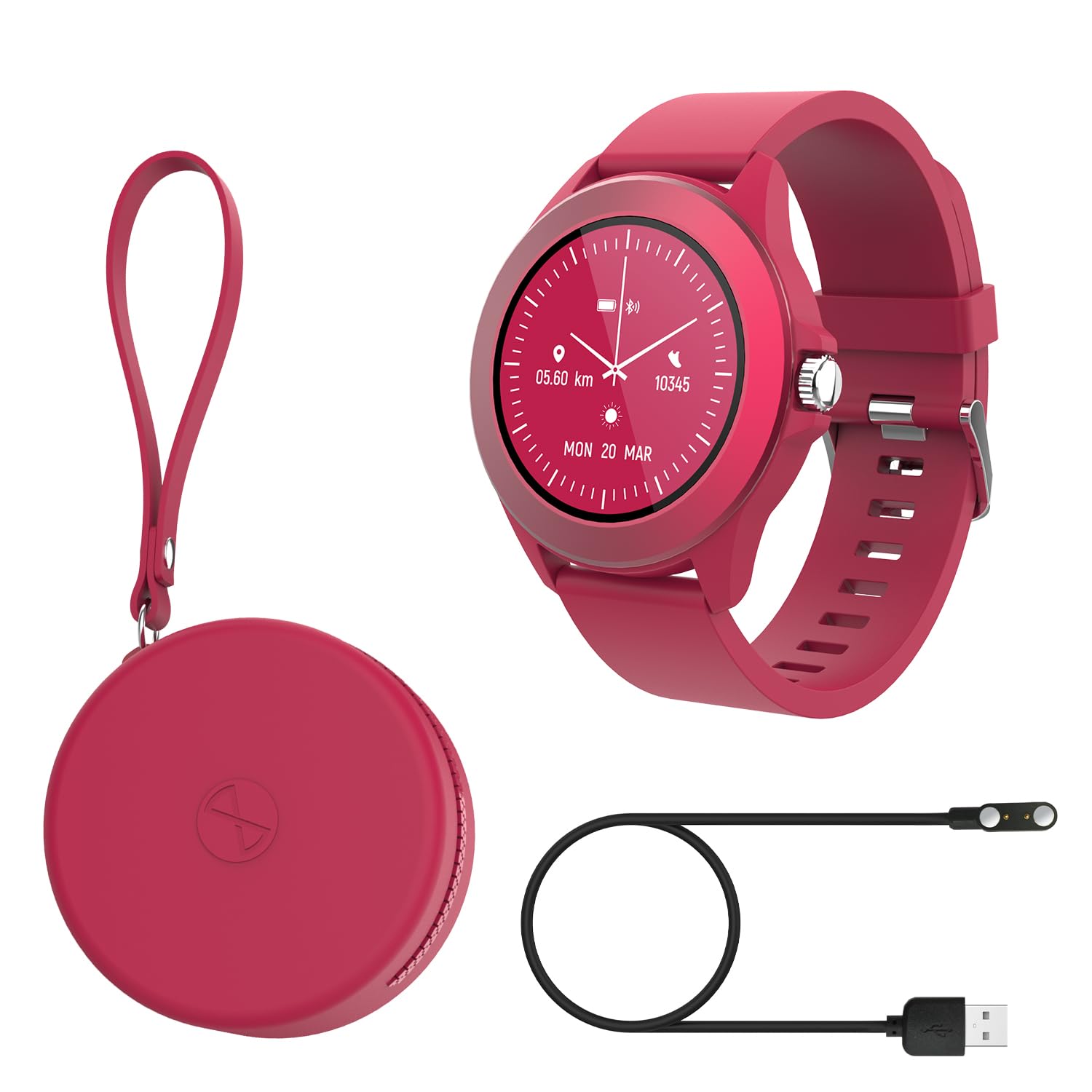Forever Colorum CW-300 Montre connectée étanche IP68 avec podomètre, Moniteur de Sommeil, Compteur de Calories, Longue durée de Vie de la Batterie, Montre de Sport Android/iOS pour Homme et Femme,