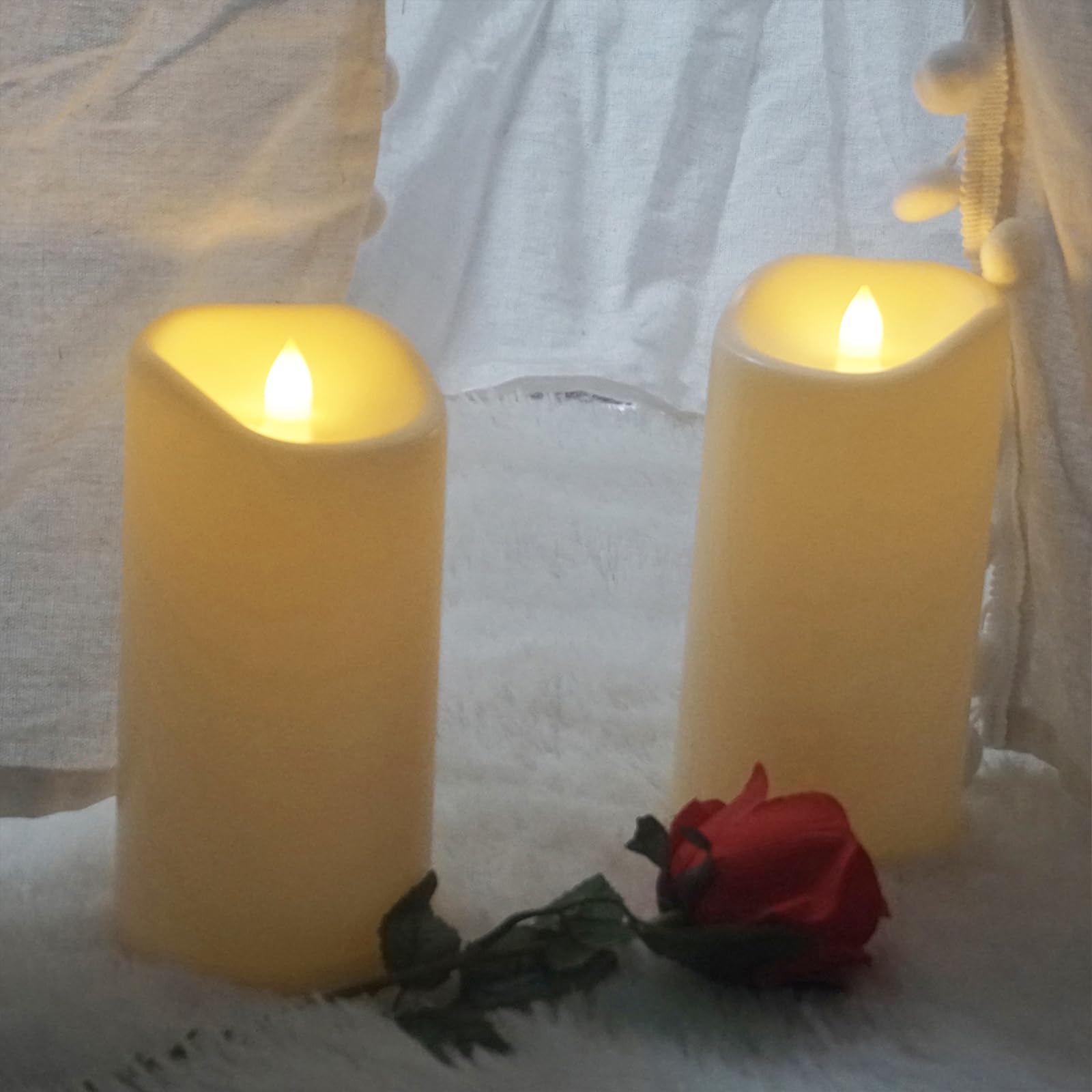 5plots Set 2 Grandi Candele LED 30,5 Cm Bianche - Impermeabili Con Telecomando E Timer Per Esterno