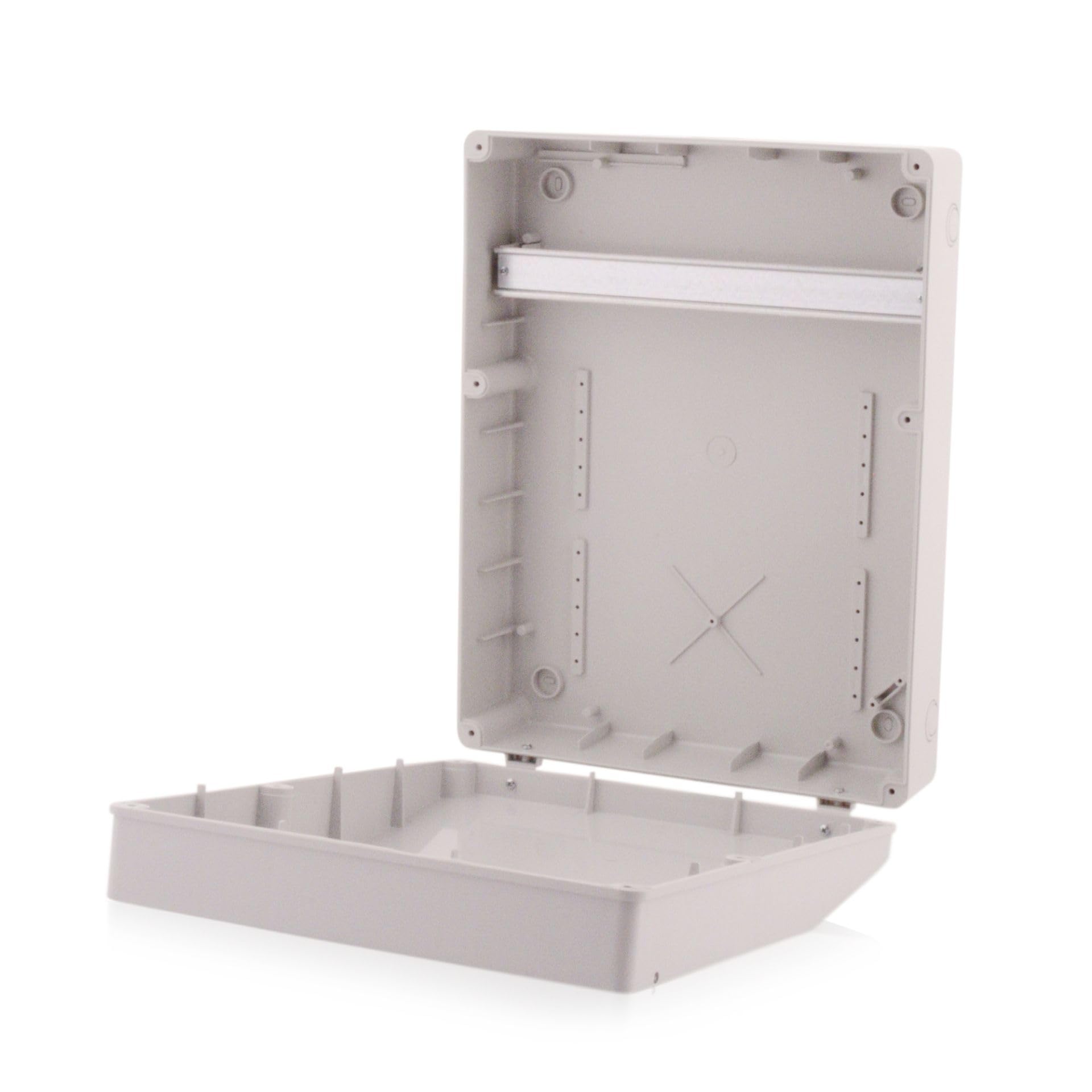 Intratec Baustromverteiler Aufputz Gehäuse IP65, 440x340mm, 6-8 CEE Steckverbindungen, Wasserdichtes Kunststoffgehäuse, UV-beständig, Außeneinsatz