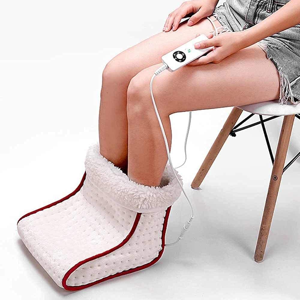 MUGATH Foot Warmer Electric Feet Heater Warmer with Adjustable Temperature 5 Heat Setting and Auto Shut Off Washable Detachable Inner Fleece Lining with Handheld Controller,Heating Mat-image-11