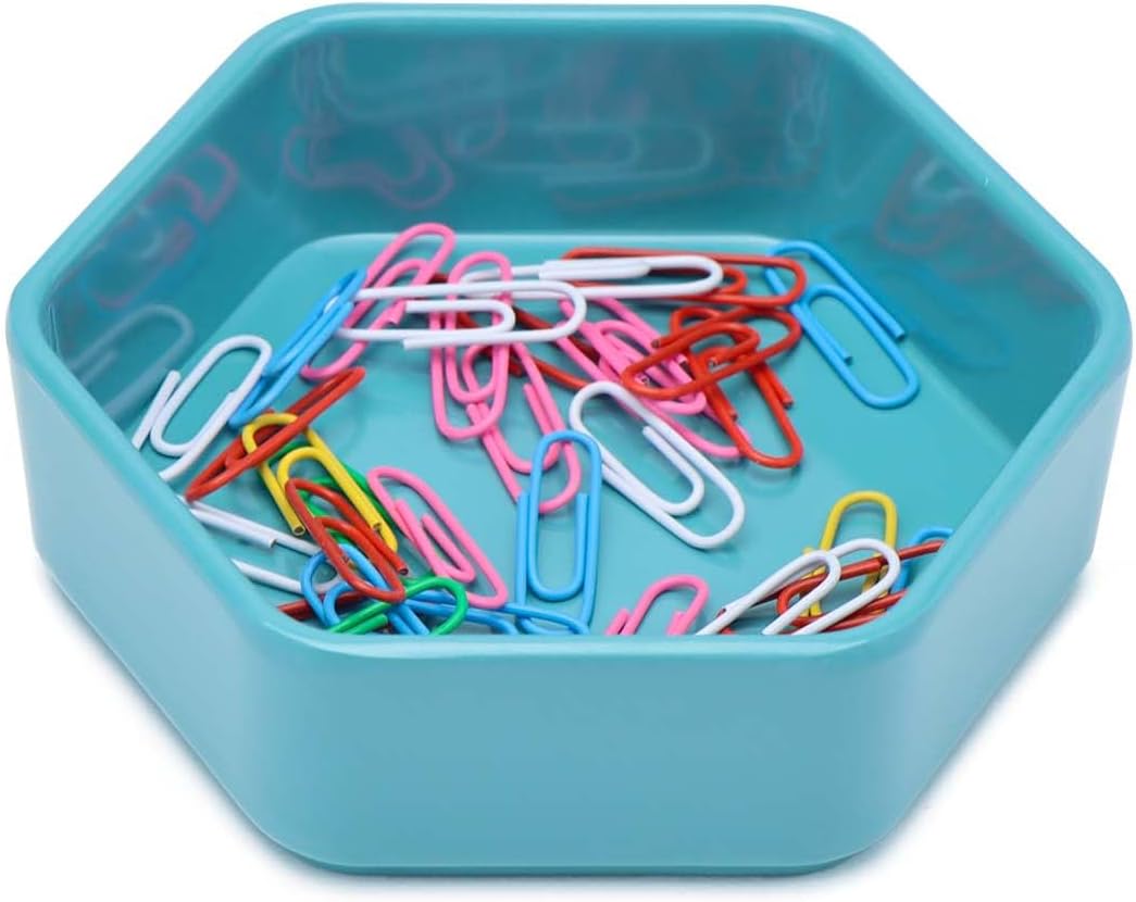 NatSumeBasics Blue Paper Clip Holder 30 Paper Clips Cute Paper Clip Dispenser Holder for Desk Organizer Home School Office Accessories Supplies (Blue)