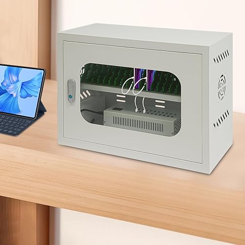 Miniatura 5 de Estación de carga de 20 dispositivos, gabinete de carga para teléfonos celulares y tabletas, estación de carga de almacenamiento recargable para