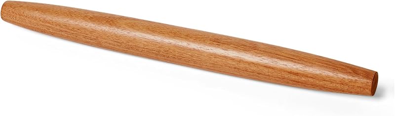Rodillo francés de madera, 17 pulg., madera de acacia, antiadherente, lavar a mano únicamente