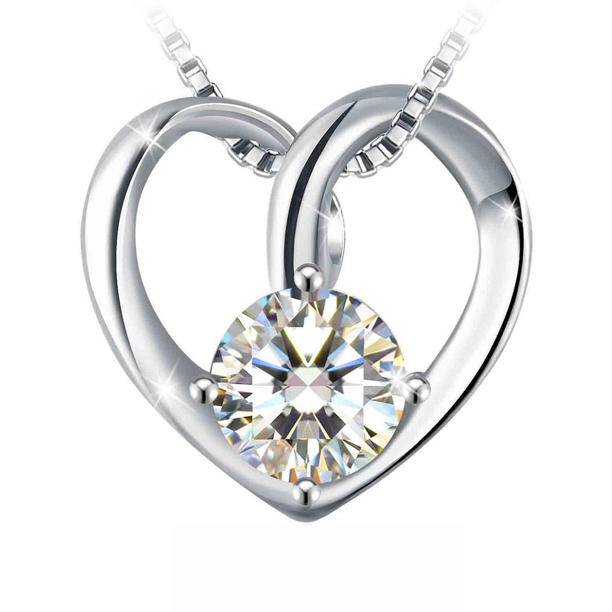 J.RoséeSwarovski Elements Crystal 18K Gold Plated 925 Sterling Silver Heart Pendant Necklace for Women Ladies Girls Gift Package J.Rosée Fashion Jewelry JR679