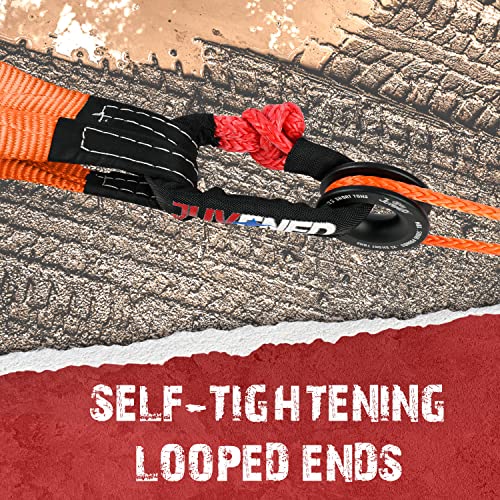 Juvened 1/2'' Synthetic Soft Shackle(41,887Lbs Breaking Strength) Recovery Ring Aluminum Alloy Winch Rope Towing For Atv Utv Suv Truck Boat With Large Storage Bag #TOP4