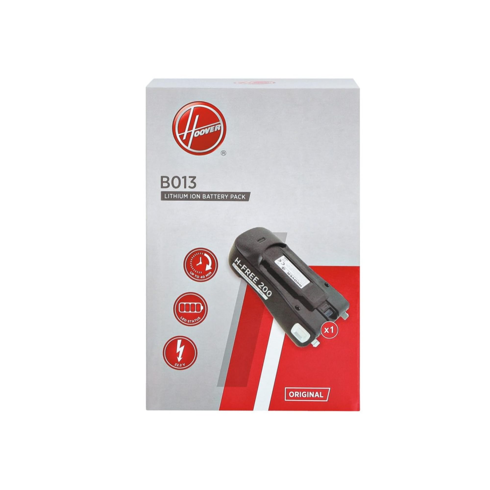 HOOVER B013 Batterie pour Aspirateurs Hoover - Compatible avec Les Aspirateurs Balais Electriques H-Free 200 - Batterie d'origine - Rechargeable - 22.2 V
