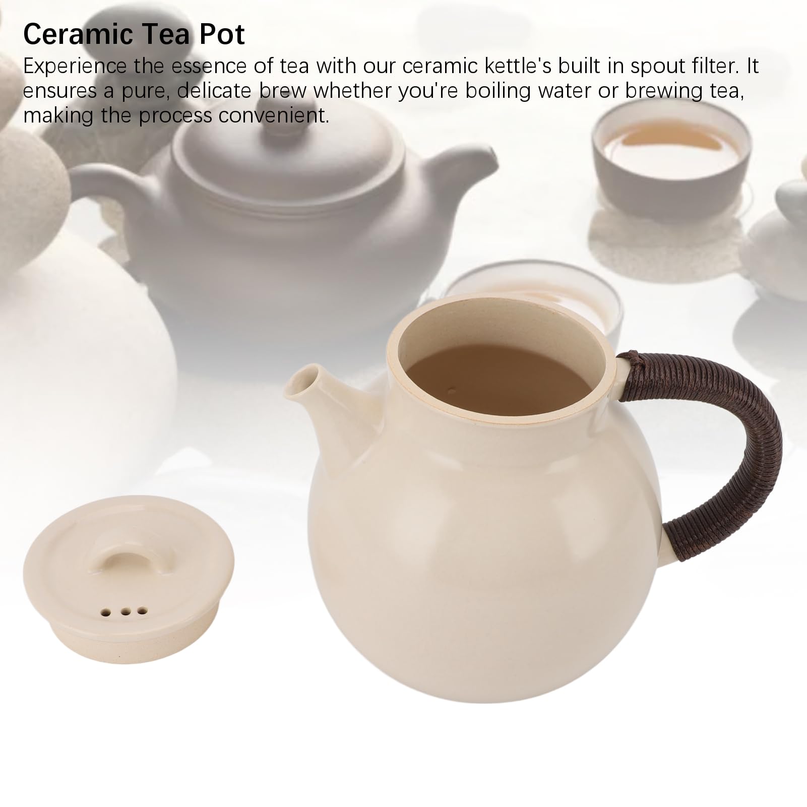 800 Ml Porcelanowy Dzbanek do Herbaty żaroodporny Ceramiczny Czajnik do Herbaty Uchwyt Zapobiegający Oparzeniom Czajniczek na płytę kuchenną z opływową wylewką Kuchenki Indukcyjnej Kuchenka