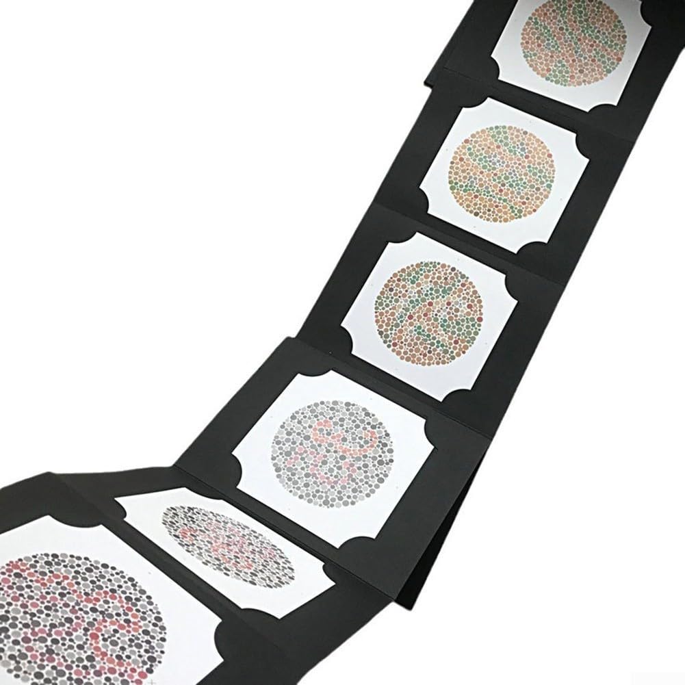 Ishihara Test Chart Books, 38 placas edición 2025 con manual de usuario y oclusor ocular para identificar varias deficiencias de visión