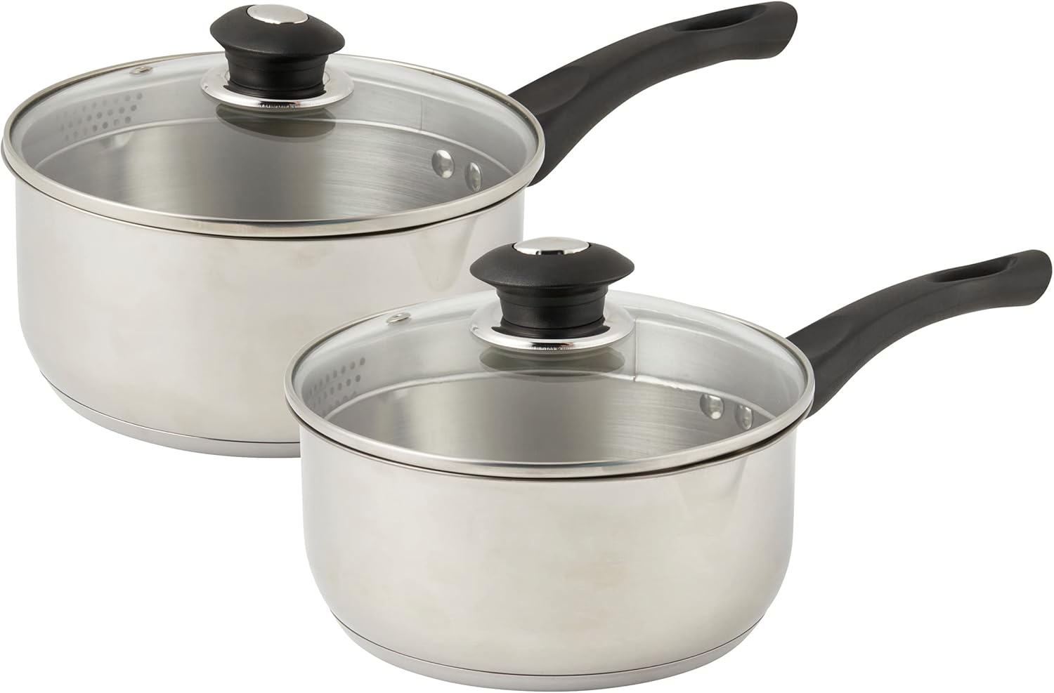 Russell Hobbs COMBO8249 Saucepan Set, 2 Piece Stainless Steel Pans