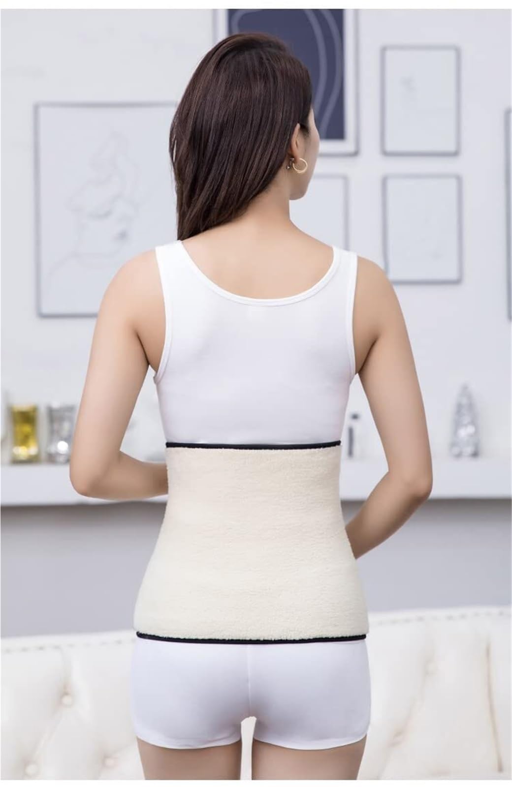Faja Lumbar Trabajo Cinturón Elástico For Calentar Abdomen Y Espalda For Hombres Mujeres, For Danza Yoga De Invierno Estabilización(40cm)