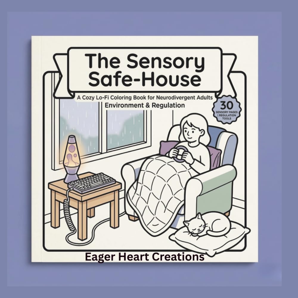 The Sensory Safe-House: A Cozy Lo-Fi Coloring Book for Neurodivergent Adults - Environment & Regulation – Intricate Rooms, Sensory Comfort, and Mindful Stimming for ADHD & Autism