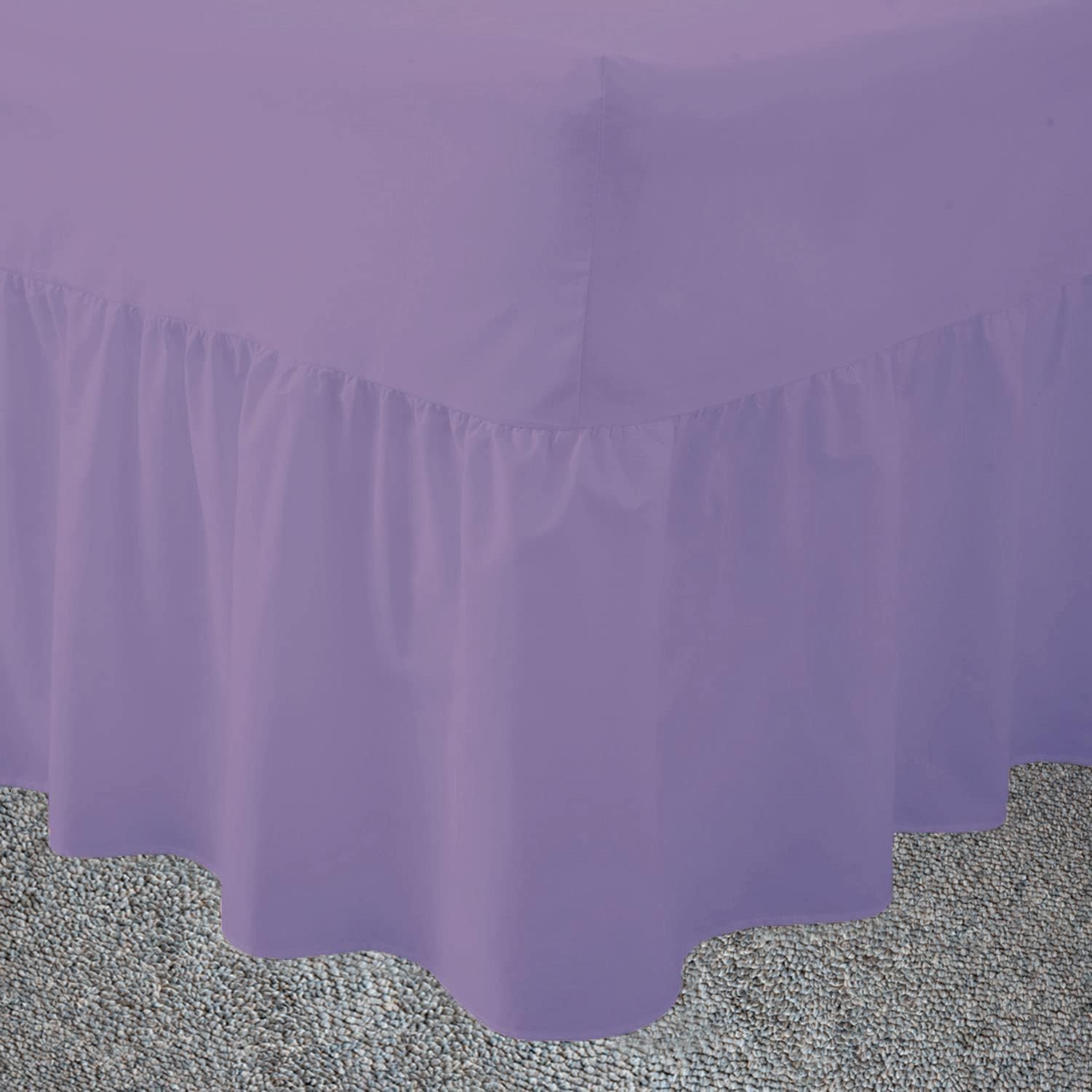 Nz Purple Night Zone Easy Care Polycotton Valance Sheet, Lilac, Double