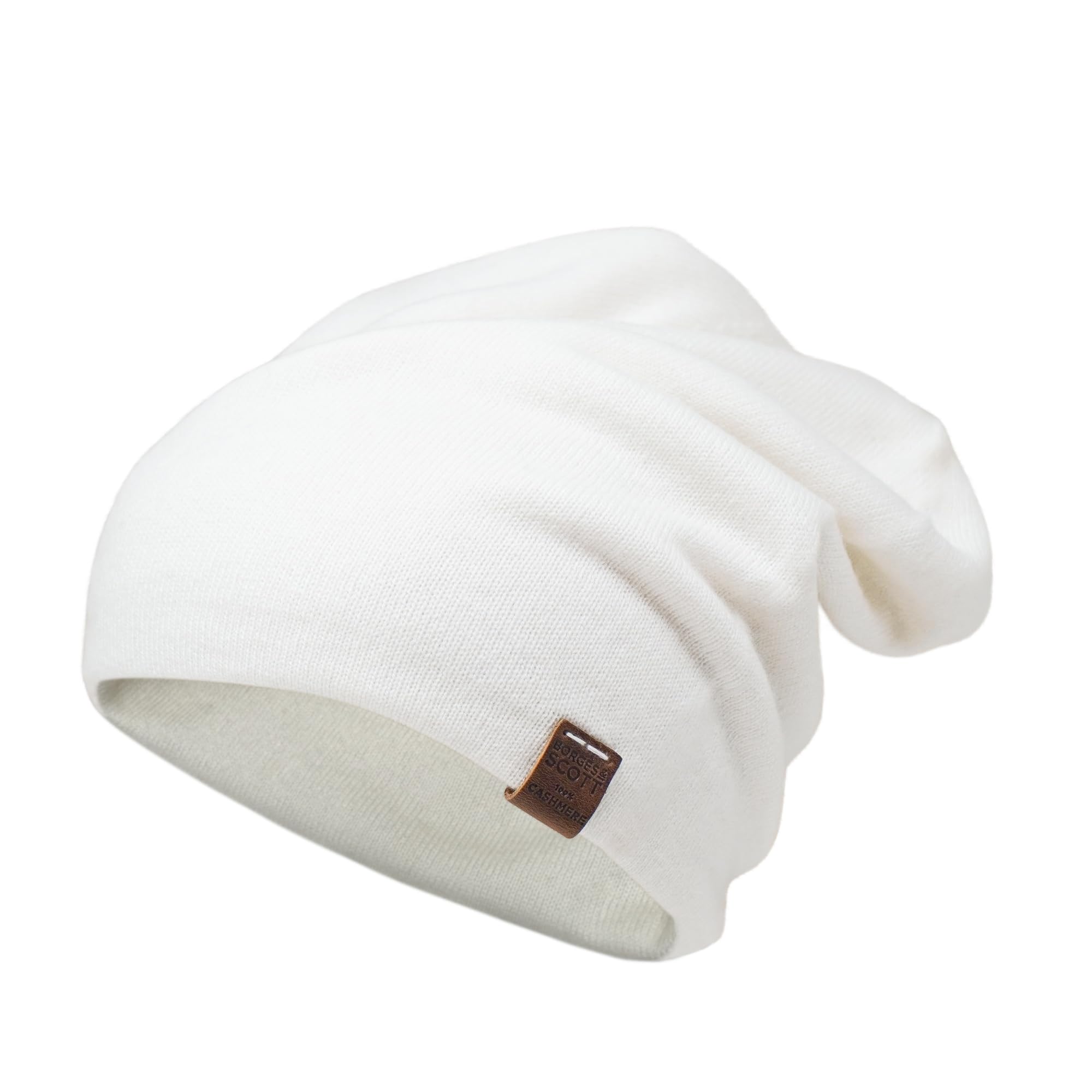 Borges & Scott The Aspen - Double Layer Beanie Hat - 100% Cashmere - Made in Nepal - Snow