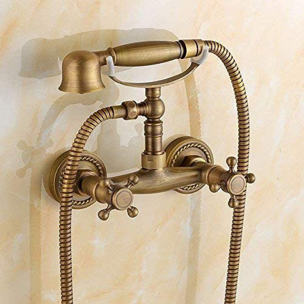 Rubinetto da Cucina Set Doccia a Pioggia Rubinetti da Bagno antichi Doccetta a Mano in Rame Antico Rubinetti per Acqua Calda e Fredda