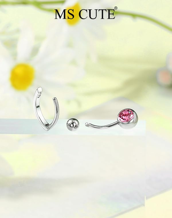 MS CUTE 14G Belly Button Rings, 5PCS 10MM Navel Piercing Set for Women by MS CUTE - Used condition - Image 6