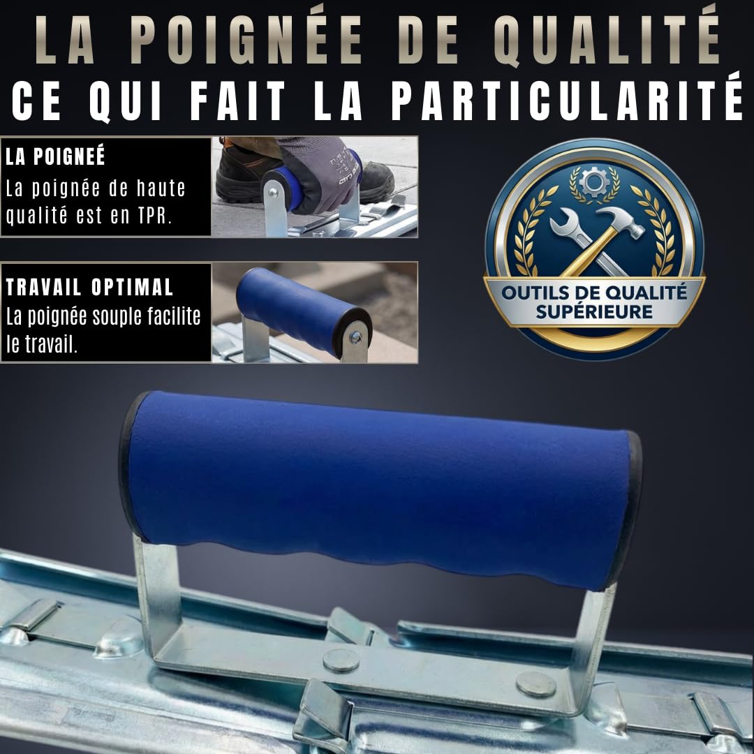 Pangolino - Lève dalle/plaques de terrasse réglables 300-500 mm porte dalles avec poignée ergonomique - Charge maximale : 30 kg - Support de plaque réglable sur 6 niveaux