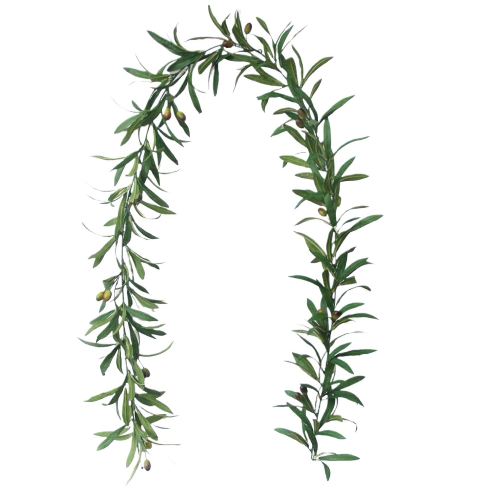 Xdyyjrasa Olive Garland - 73 Inch Artificial Olive Branch Garland, Portable Greenery for Front Door Wedding Wall Home Decor