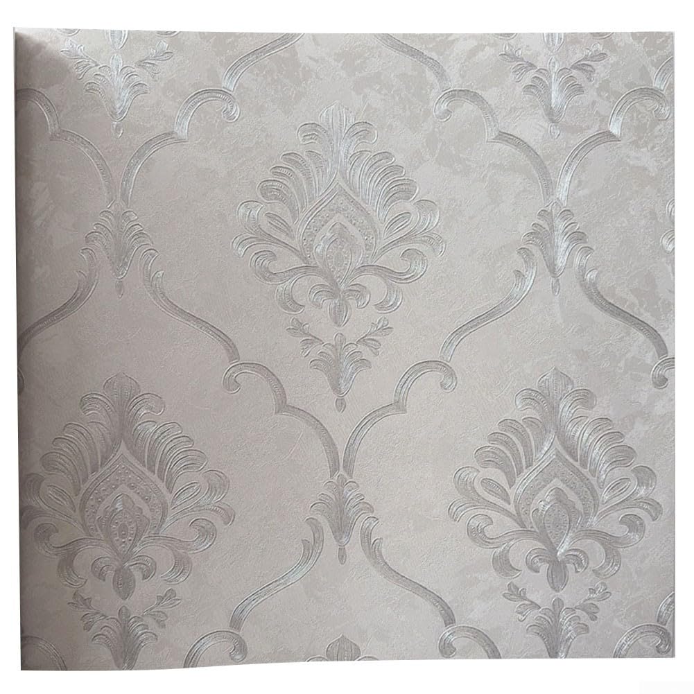 Classical Large Pattern Wallpaper 3D Embossed Design Luxury PVC Roll 0.53x9.5m for Living Room Feature Wall Decor(D)