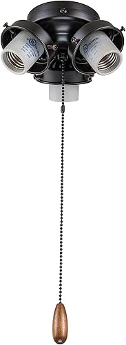 Aspen Creative 22002-31 Kit de luces para ventilador de techo con cadena de tracción, bronce aceitado, 5-12 pulgadas de ancho
